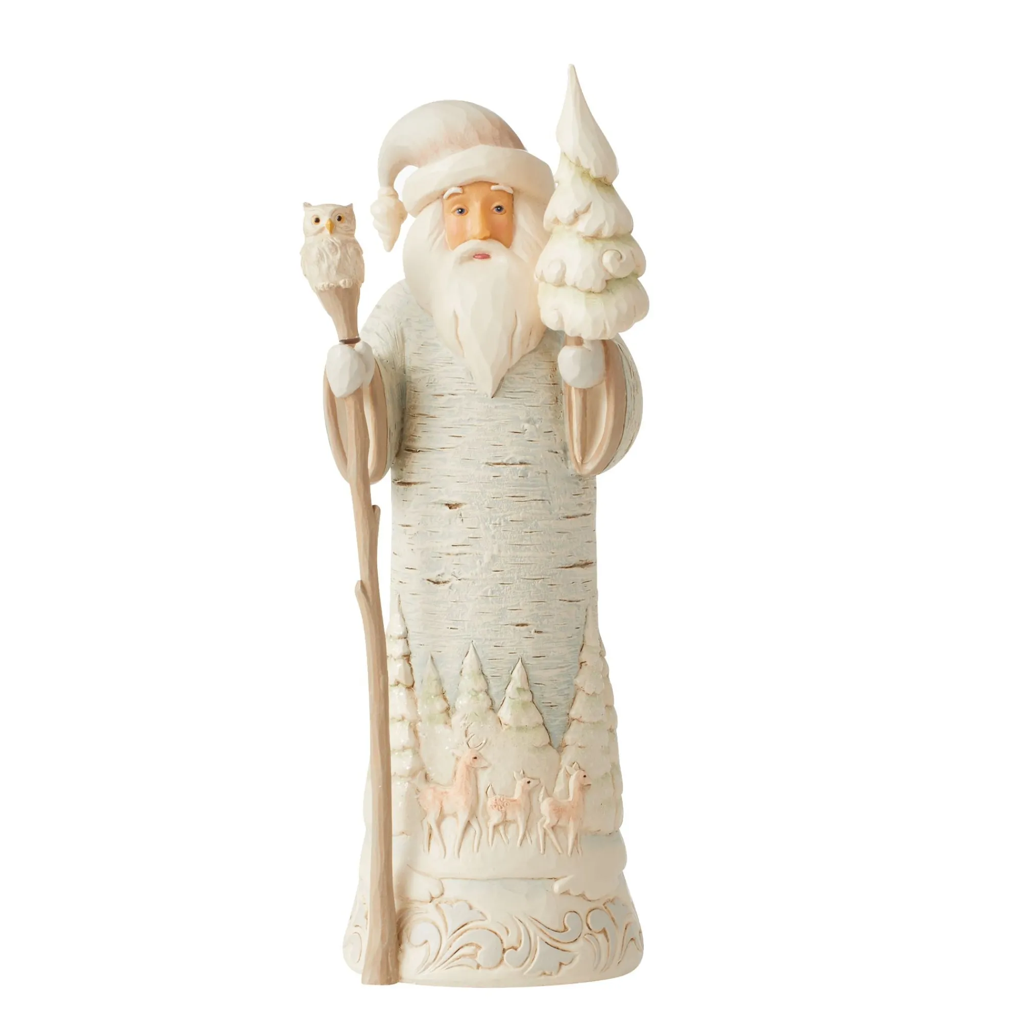 Enesco Gift Figurines | Santas | WWoodland Birch Bark Santa Fig